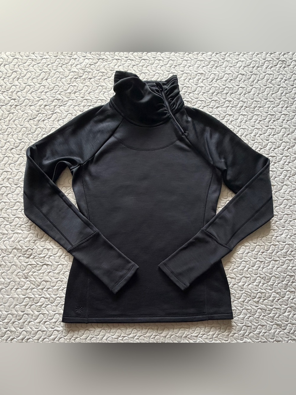 Athleta Women’s XS Black Fleece Funnel Neck Quarter Zip Pullover